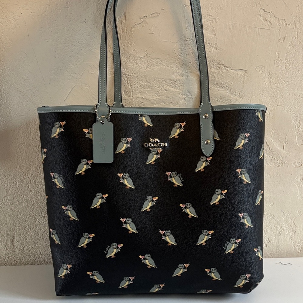 Coach Reversible City Print, Party Owl Print.  NWT - Picture 3 of 14